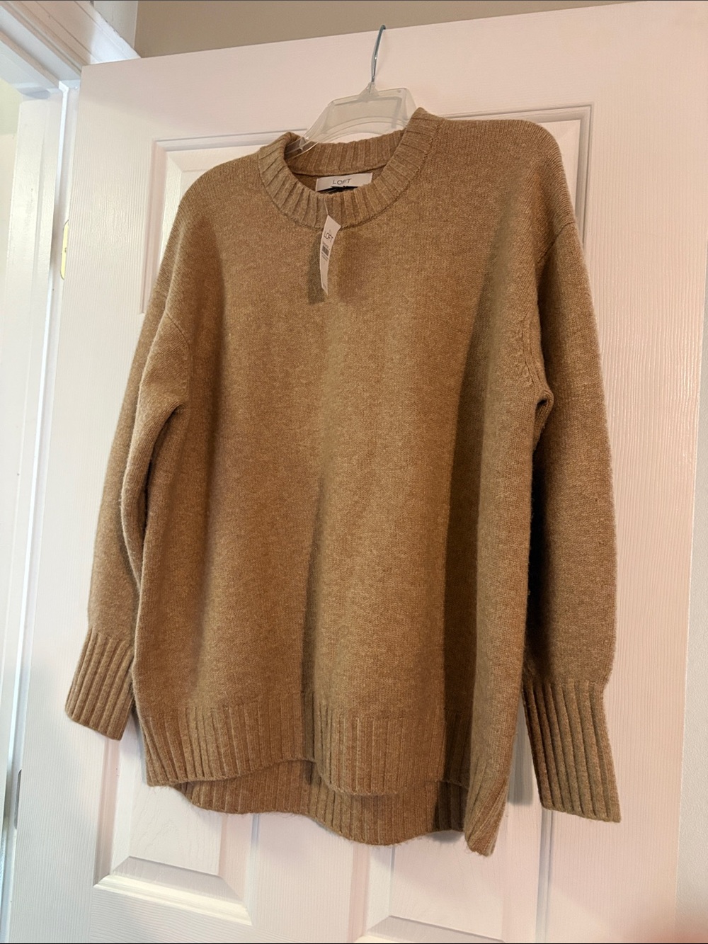 LOFT Women's Crewneck Sweater in Camel